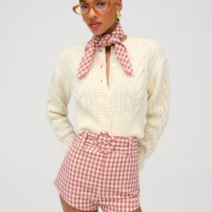 For Love & Lemons Georgia Gingham Shorts Size XSXS / Mauve